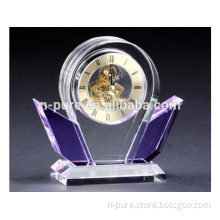 Personalized Table Decoration Crystal Clock For Business Gift